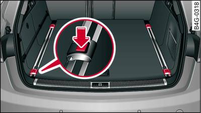 Luggage compartment: Location of fastening rings